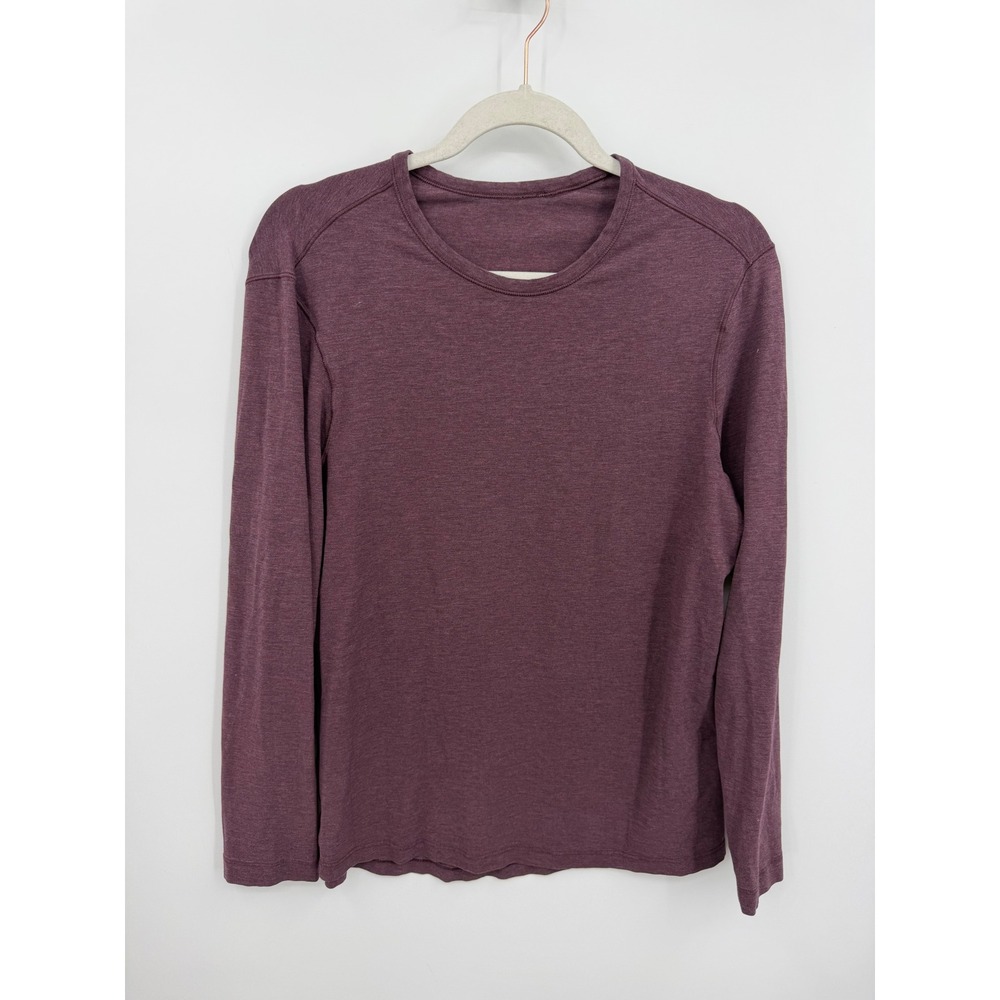 Lululemon Love Long Sleeve Shirt Women 6 Purple Heathered Crew Neck Activewear